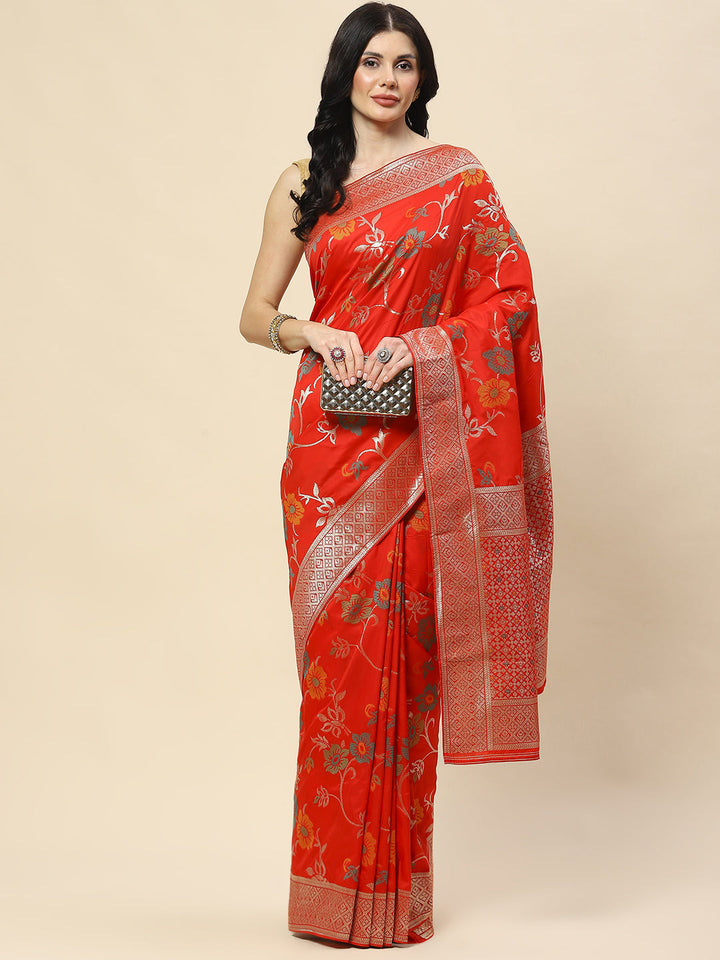 Zari Jaal Woven Art Silk Banarsi Saree