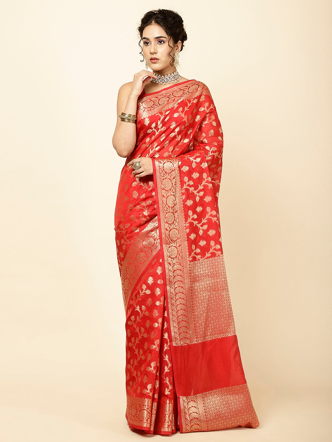 Zari Jaal Woven Cotton Saree