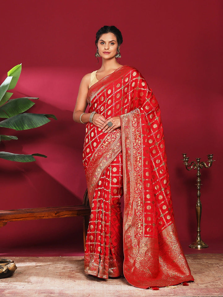 Woven Design Satin Saree