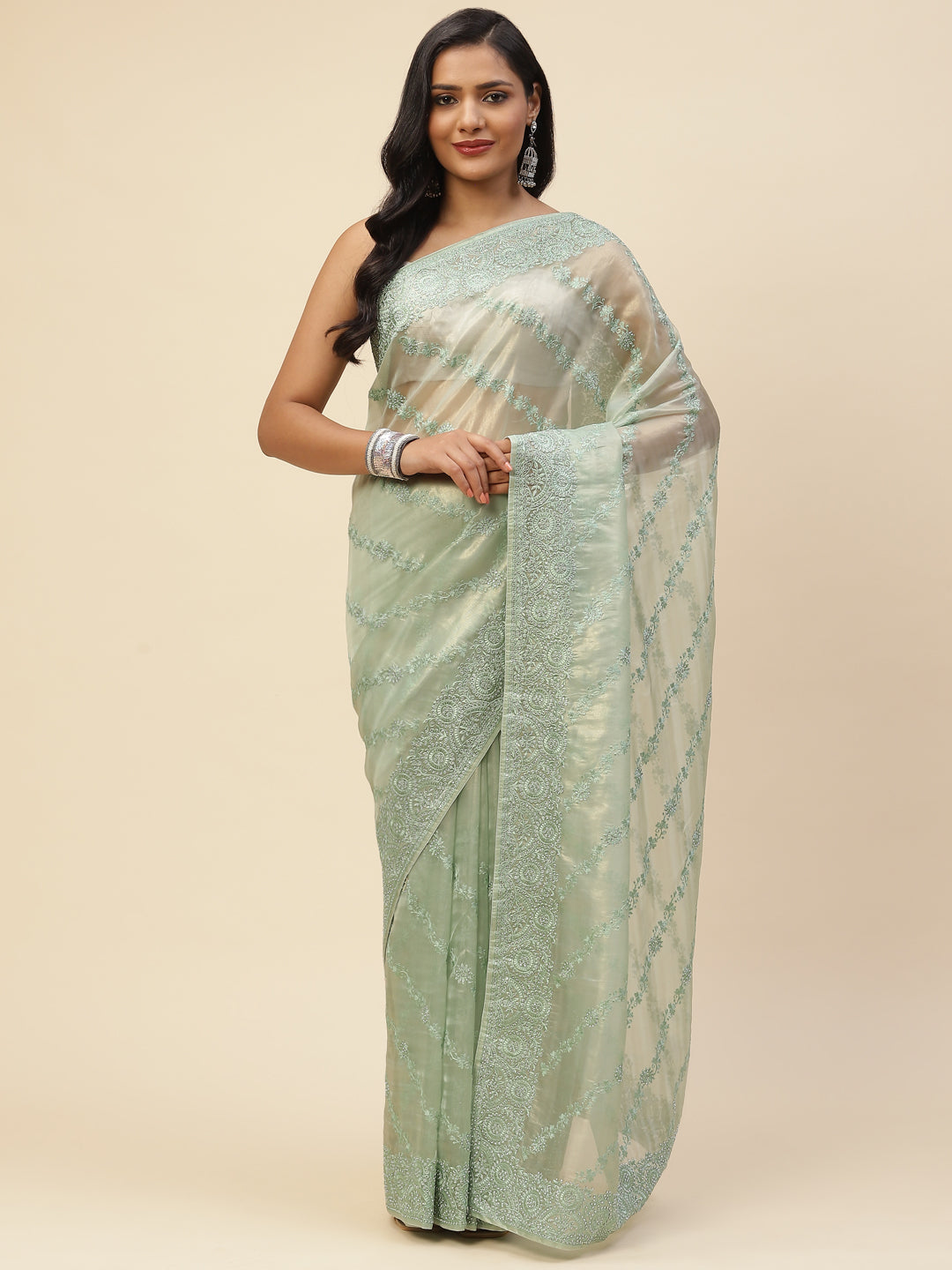 Stone Embroidered Banarasi Saree