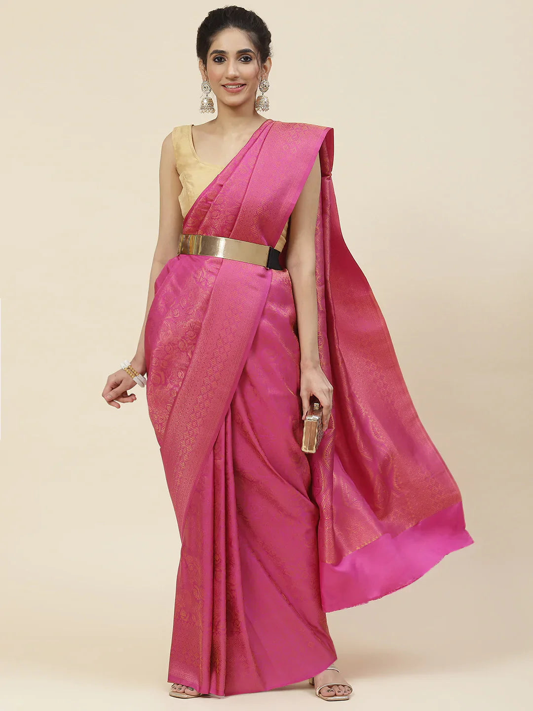 Zari Jaal Handloom Woven Saree