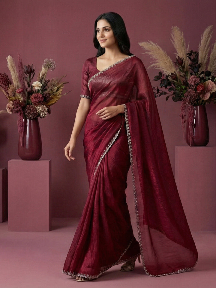 Embroidered Organza Saree