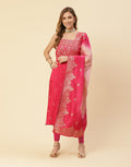 Embroidered Art Handloom Suit Piece With Banarasi Dupatta