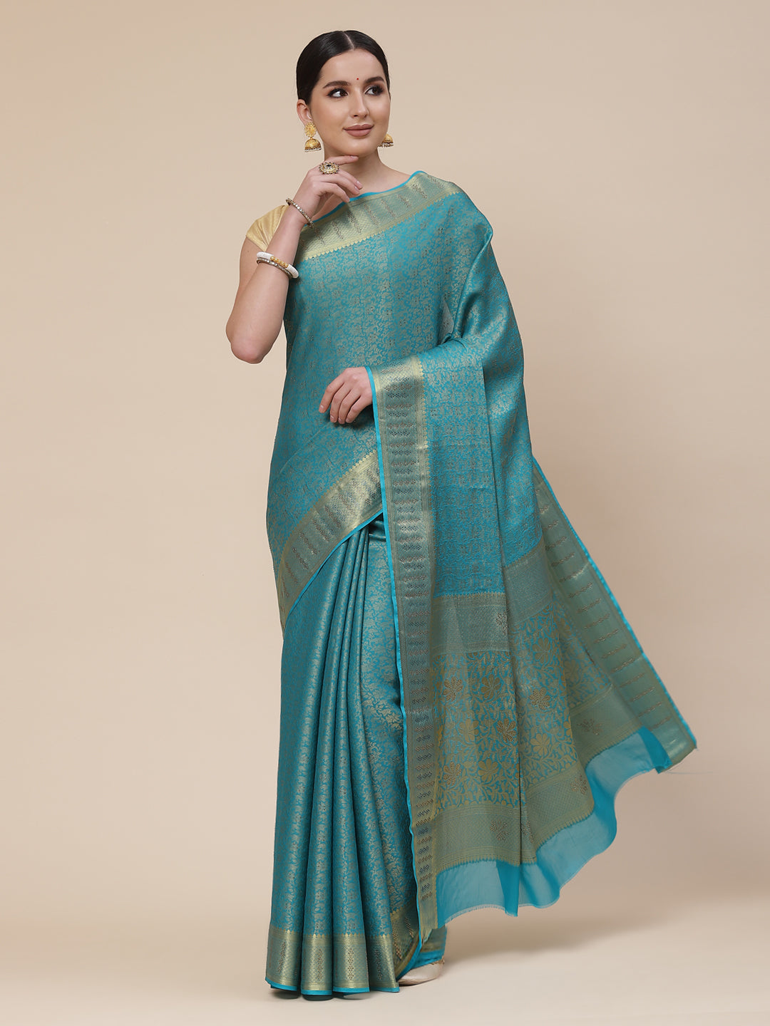 Stone Work Georgette Plain Saree
