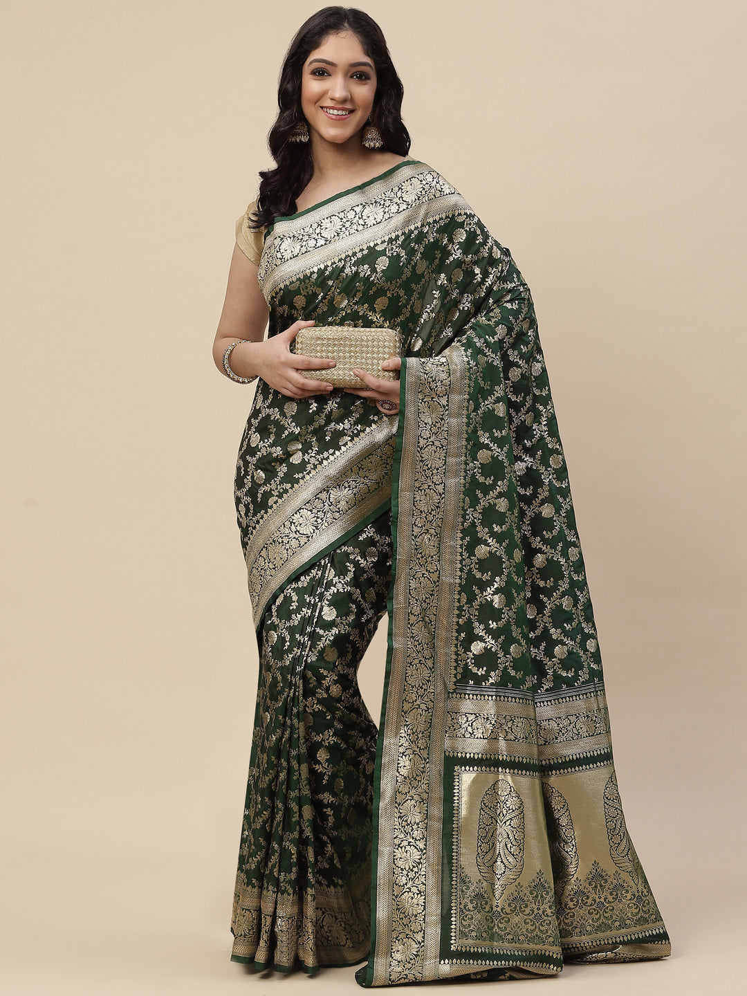 Zari Jaal Banarasi Woven Saree