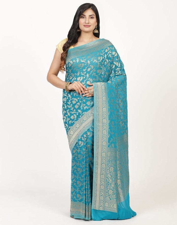 MBZ Meena Bazaar-Zari Jaal Art Georgette Saree