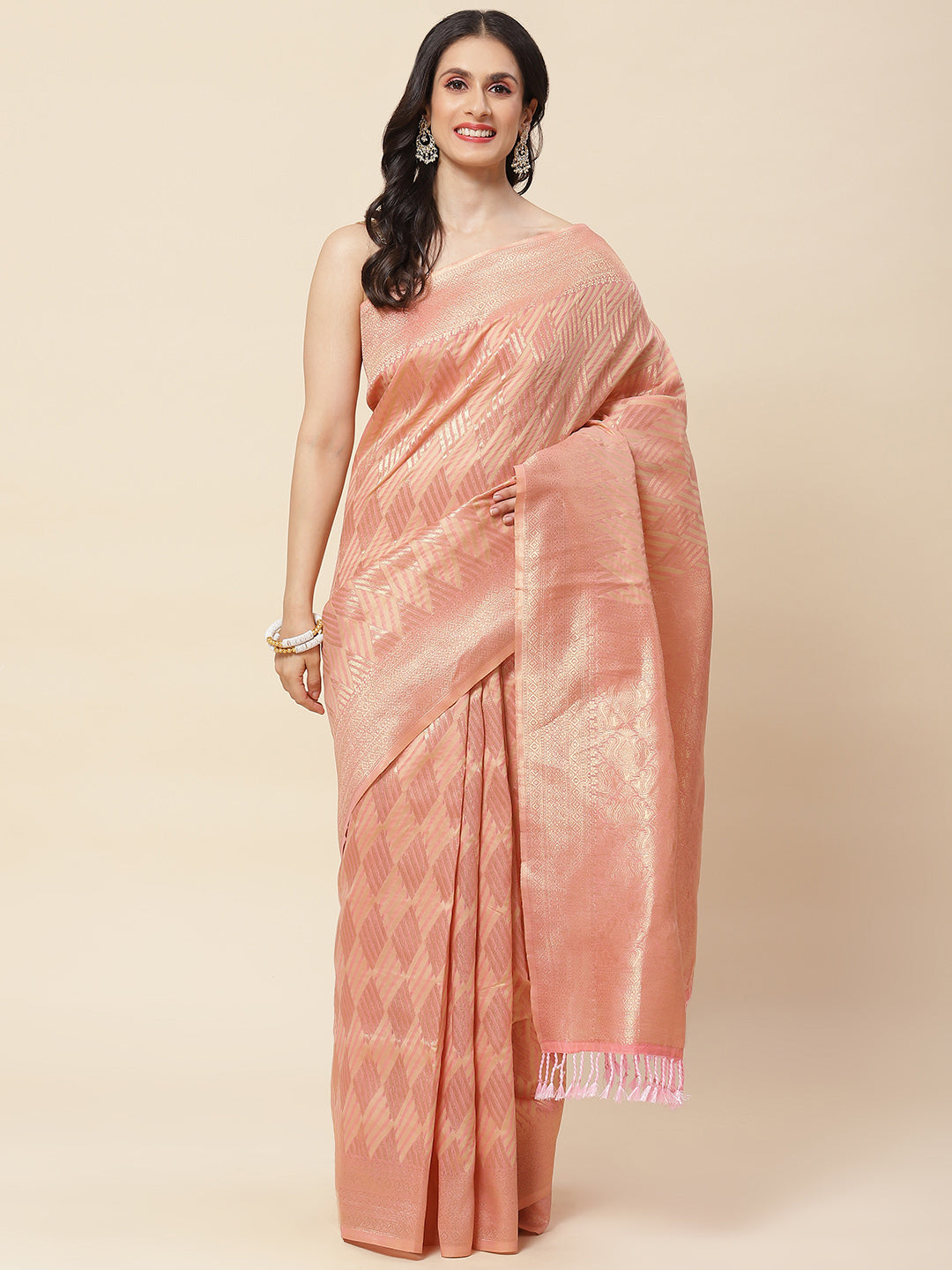 Zari Jaal Woven Cotton Saree
