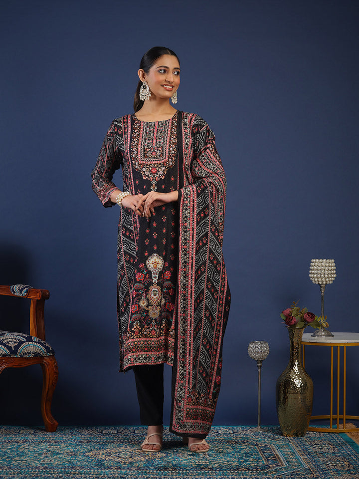 Printed Muslin Kurta With Pant &amp; Dupatta