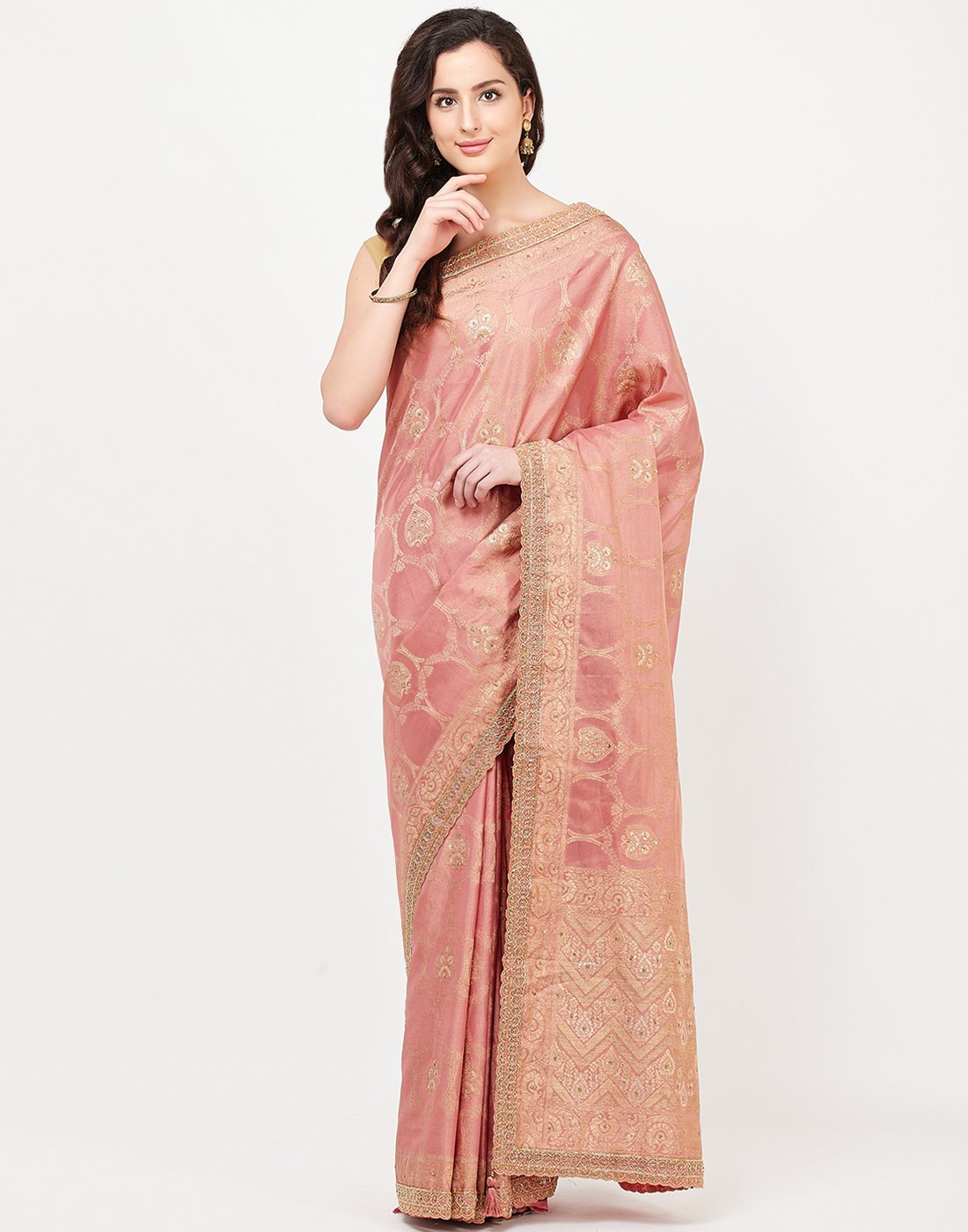 Pink Banarasi Tissue Saree