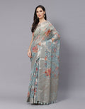 Digital Floral Printed Organza Saree