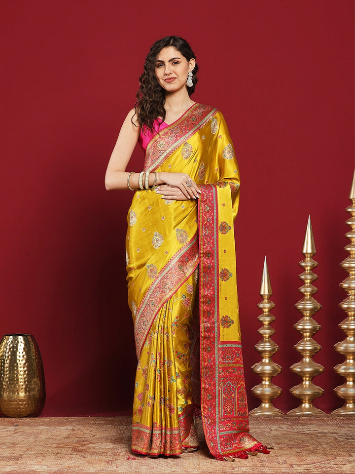 Woven Design Satin Saree
