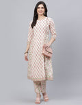 Floral Print Cotton Kurti Pant Set