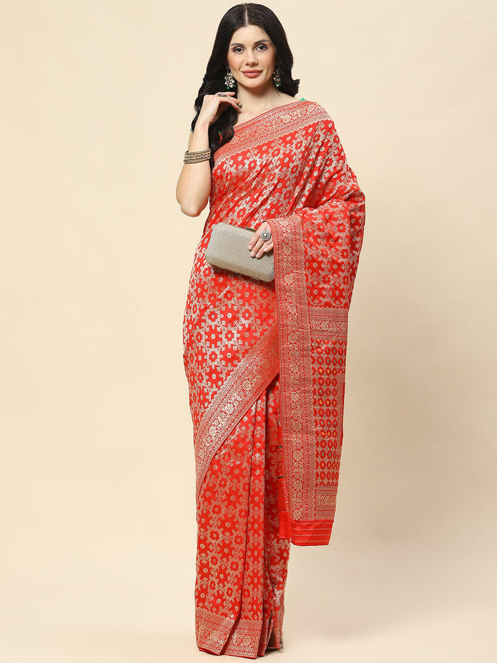 Zari Jaal Woven Art Silk Banarsi Saree