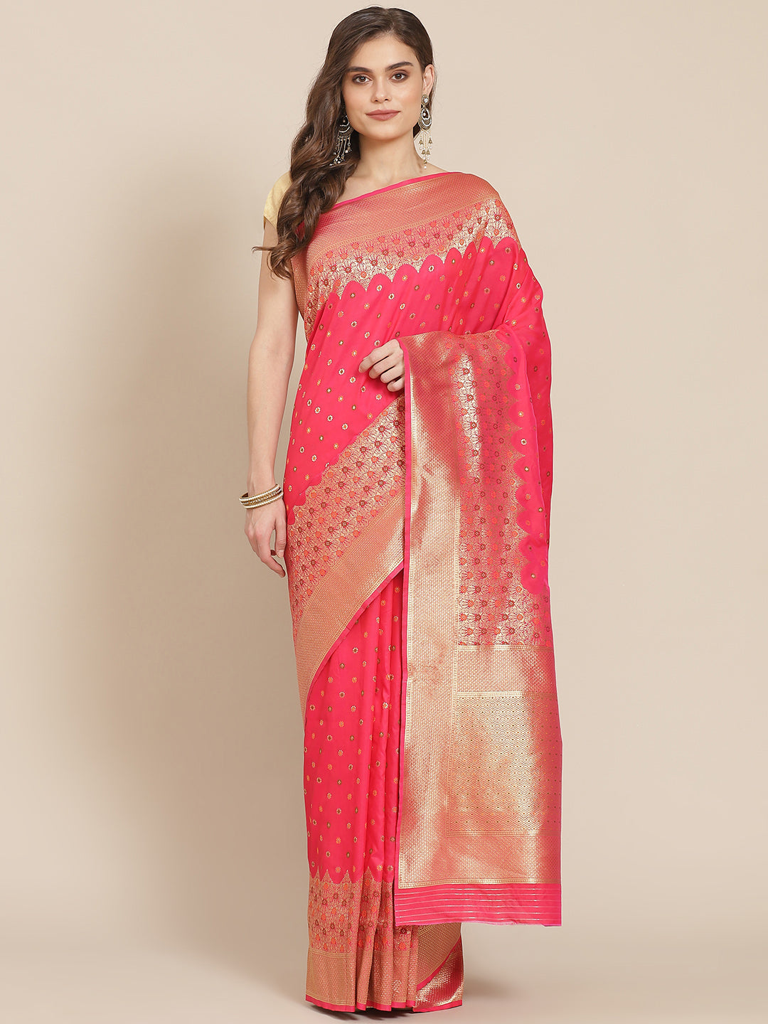 Banarasi Saree with Zari Border Booti