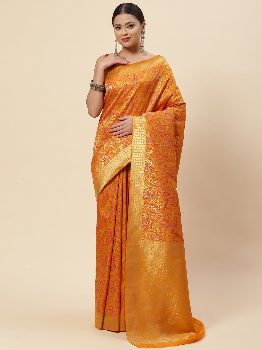 Zari Jaal Handloom Woven Saree