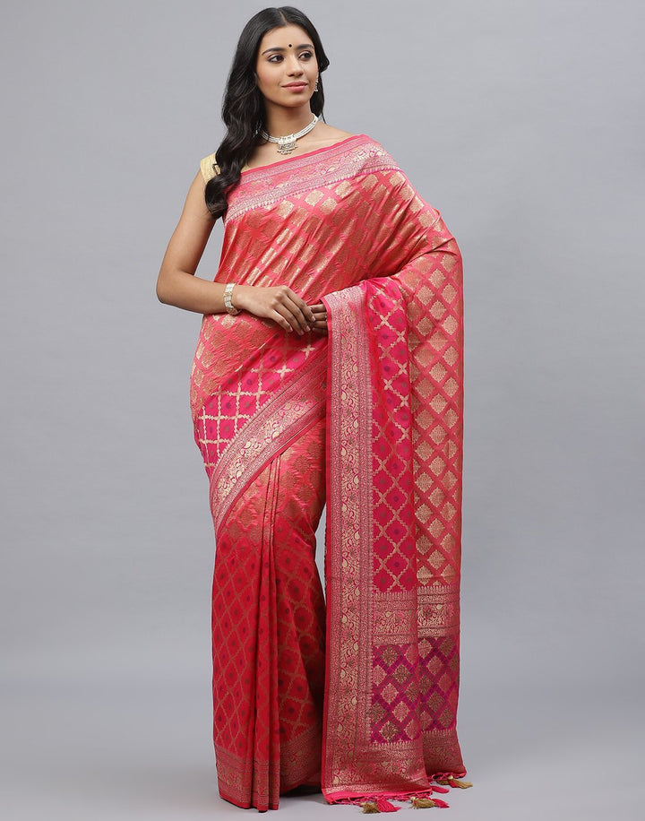 Banarasi Woven Silk Saree  With Embroidery