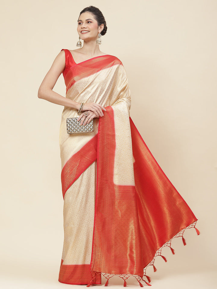 Zari Jaal Woven Handloom Saree