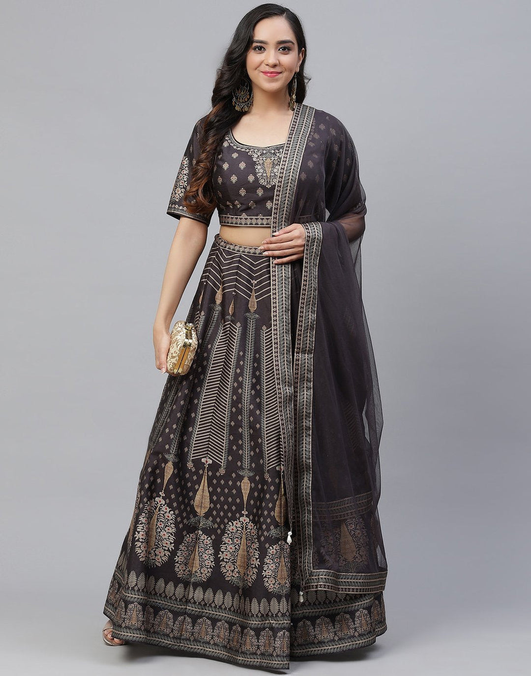 Art Tussar Lehenga With Net Dupatta