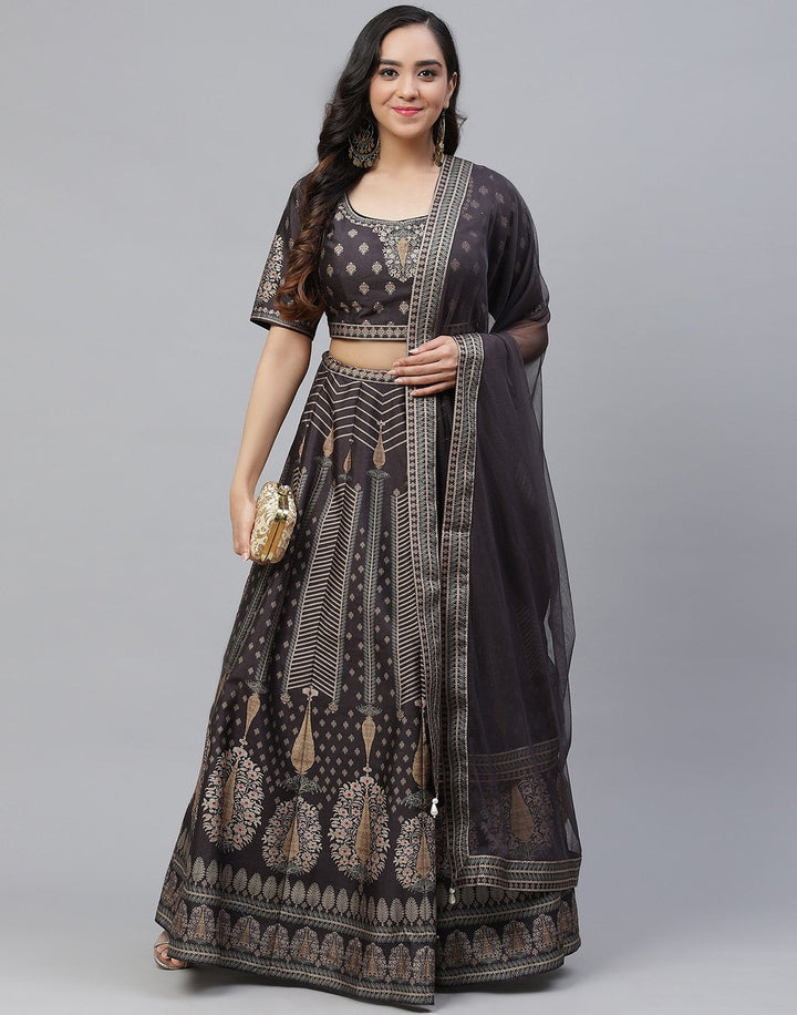 Art Tussar Lehenga With Net Dupatta