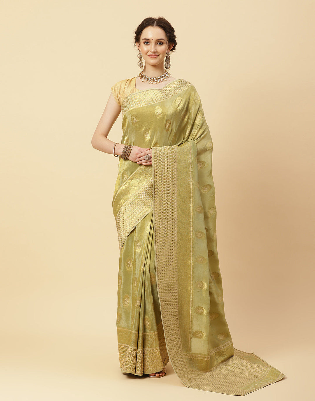 Embroidered Banarasi Kota Tissue Saree