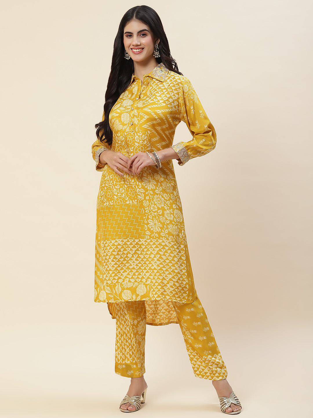 Printed Muslin Kurta With Pants