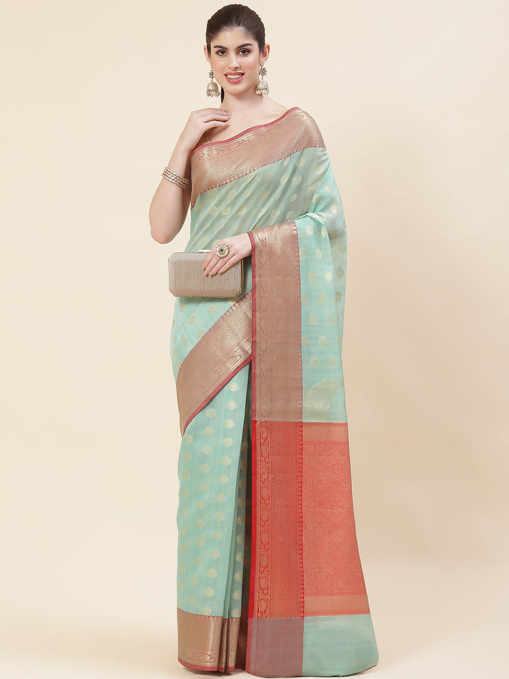 Zari Booti Cotton Woven Saree