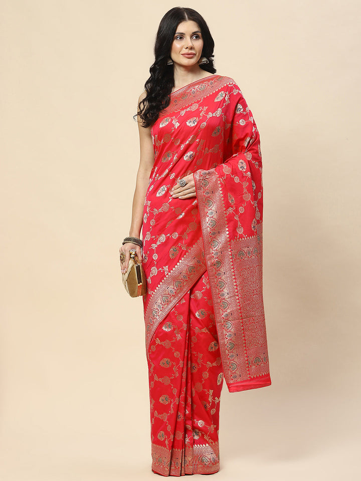 Zari Jaal Woven Art Silk Banarsi Saree
