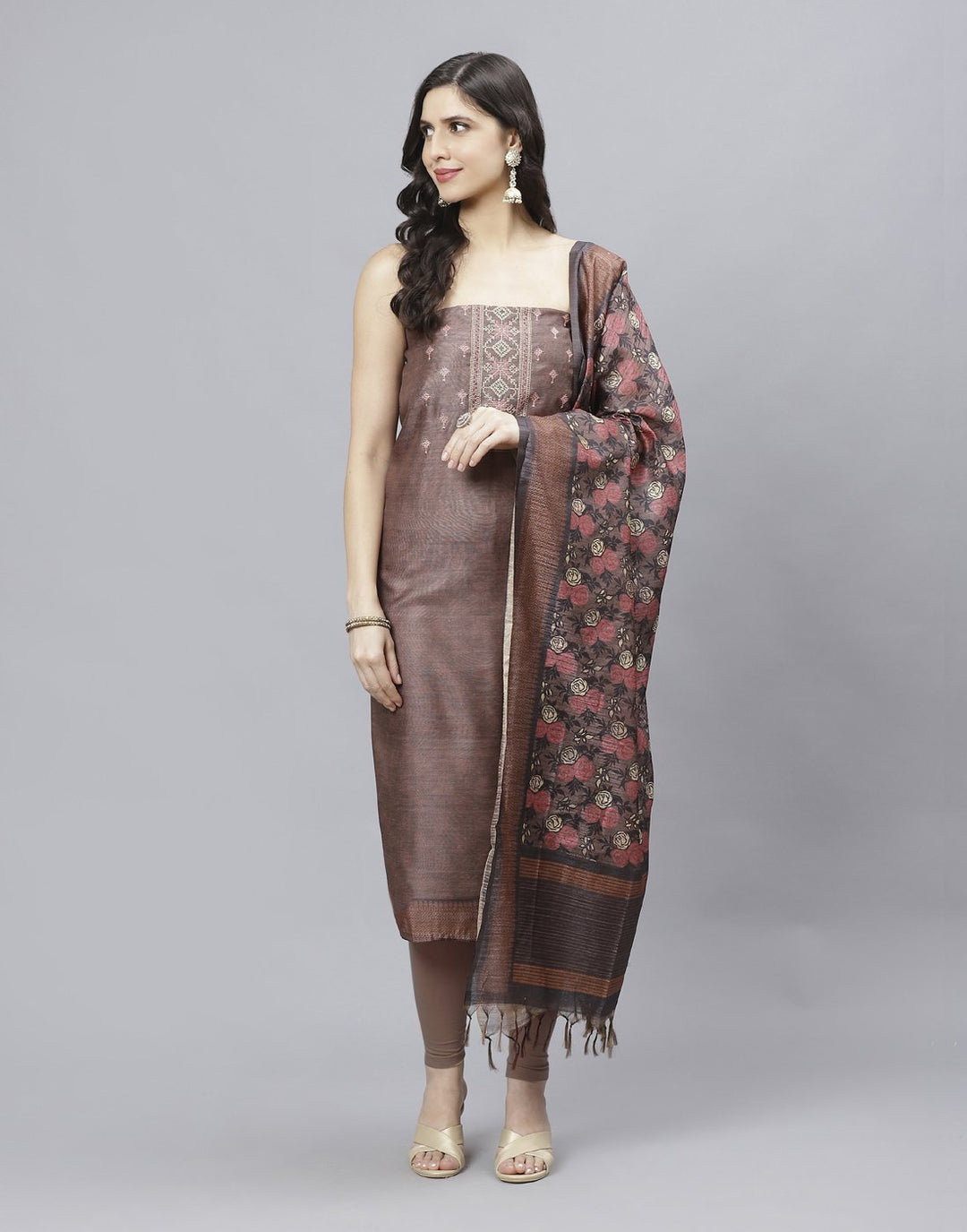 Chanderi Embroidered Suit piece