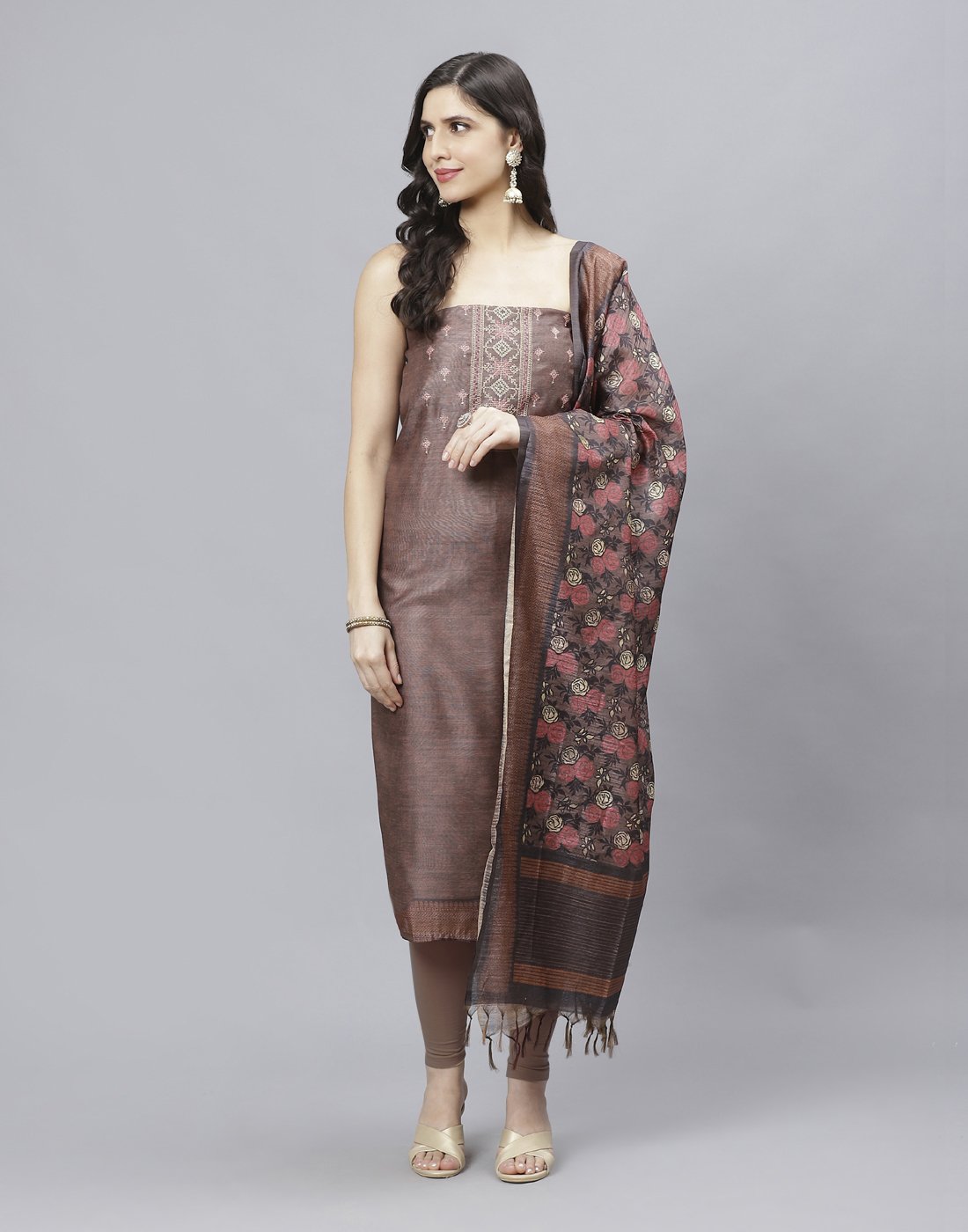 Chanderi Embroidered Suit piece