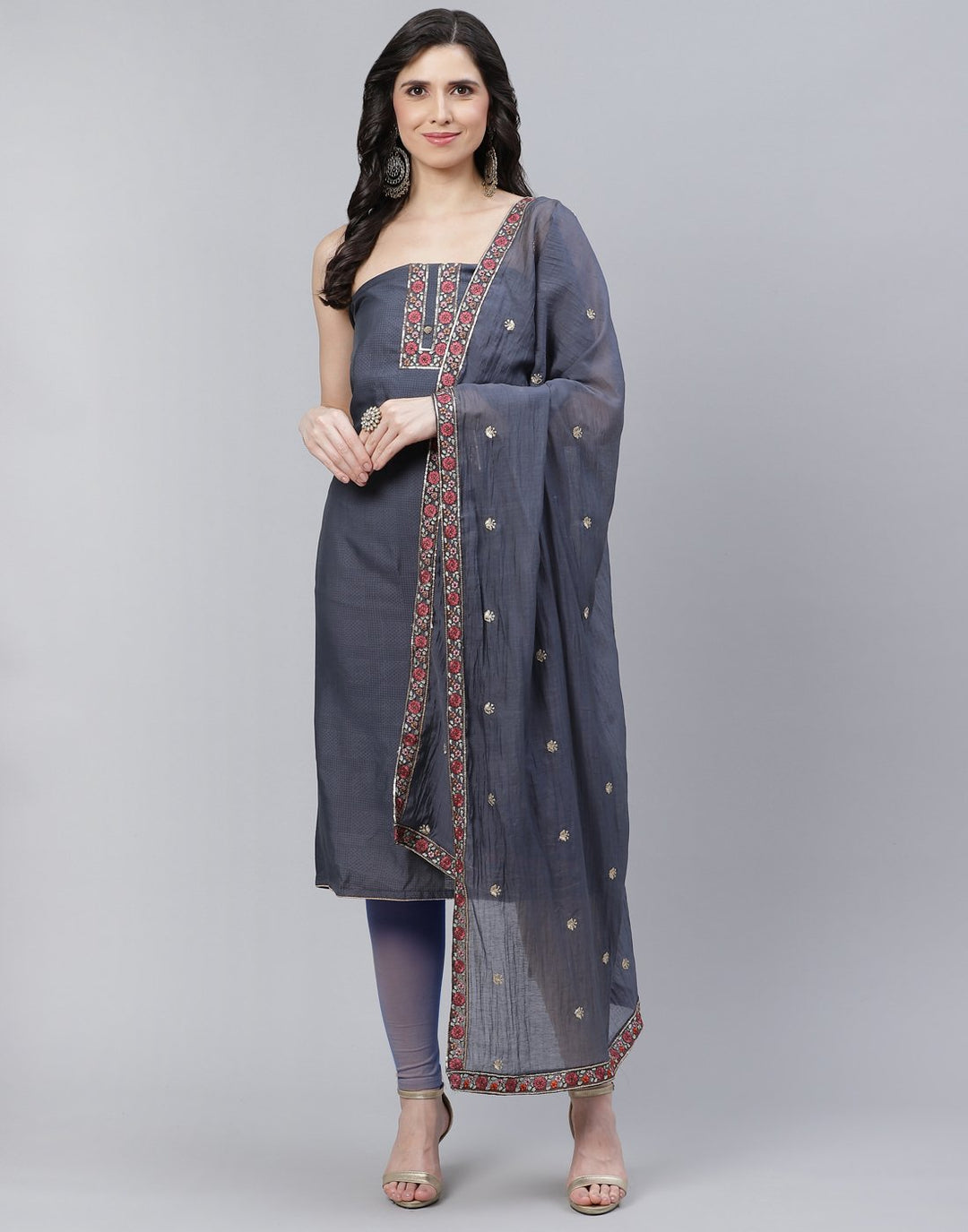 Chanderi Embroidered Suit piece