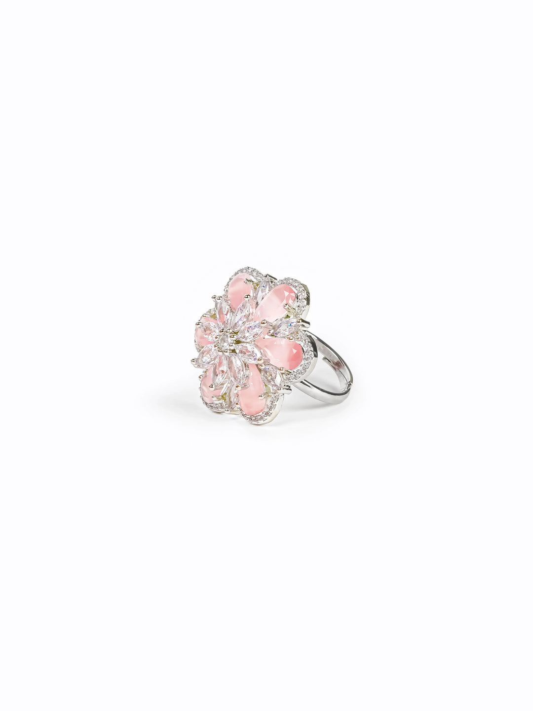 Silver Toned AD Stone Ring