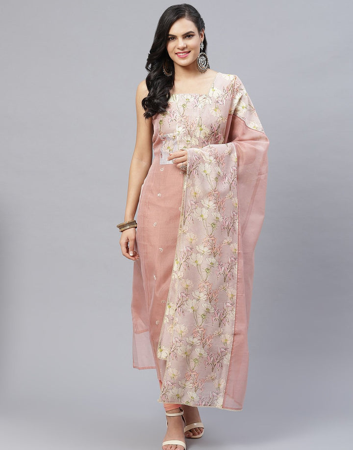 Chanderi Embroidered Suit Piece