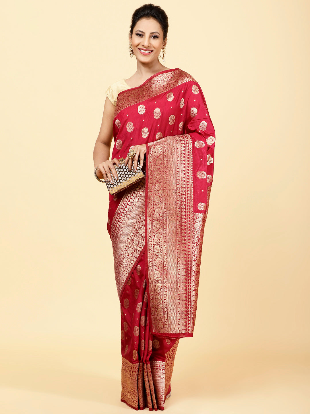 Floral Booti Handloom Woven Saree