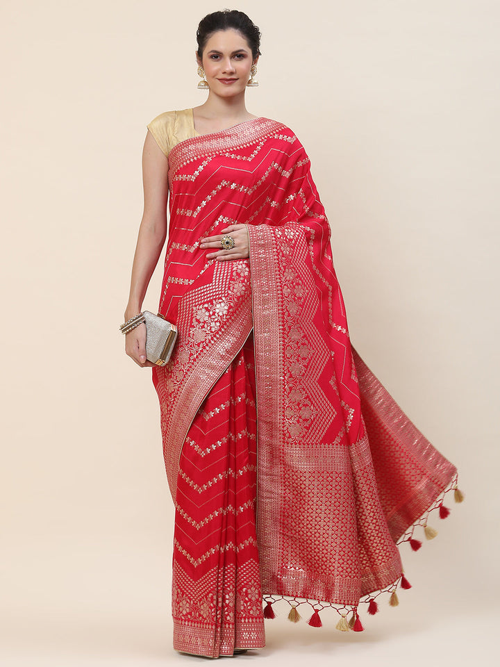 Zari Jaal Woven Dola Handloom Saree