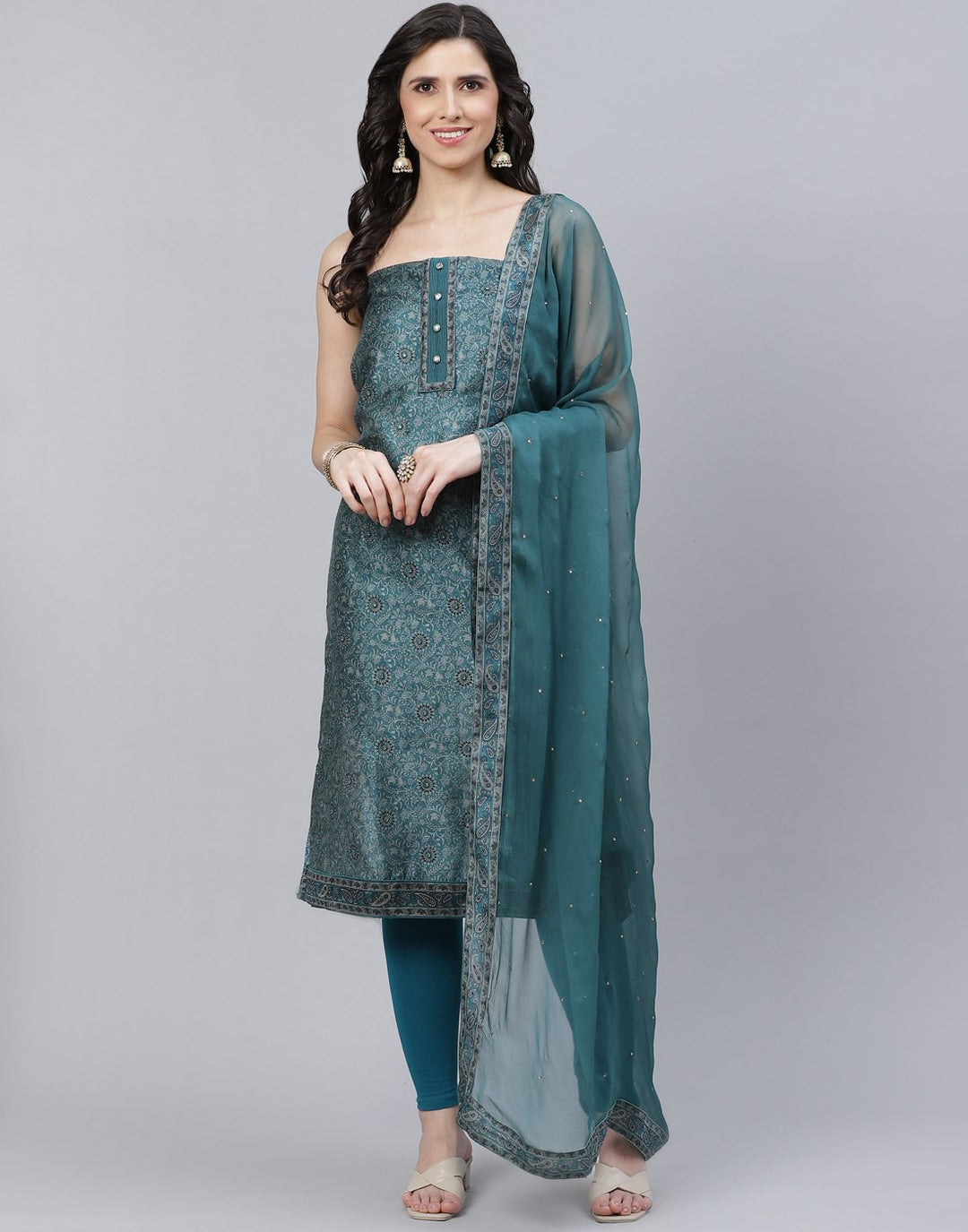 Chanderi Printed Suit Piece
