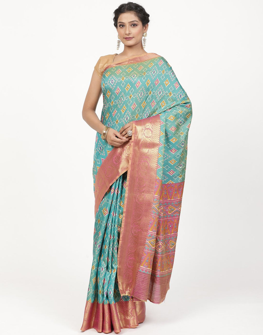 Printed Rajkot Patola Mirror Saree