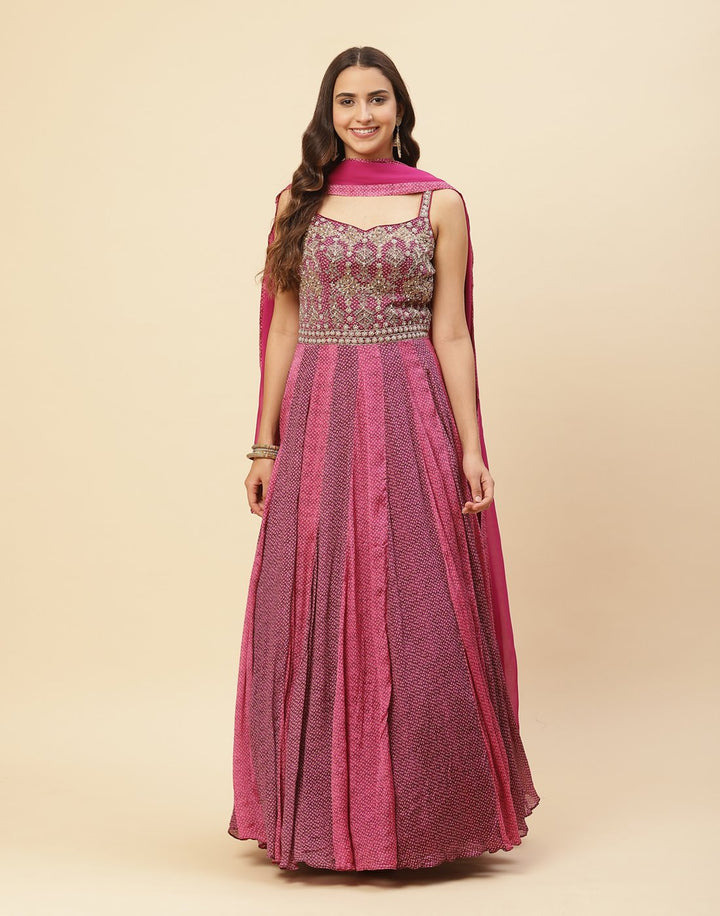 Embroidered Art Crepe Salwar Kameez Stitched Suit With Georgette Dupatta