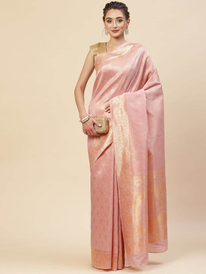 Zari Border Booti Cotton Woven Saree