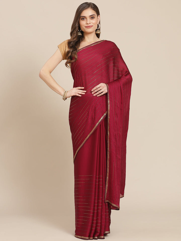 Stone Embroidered Chiffon Saree