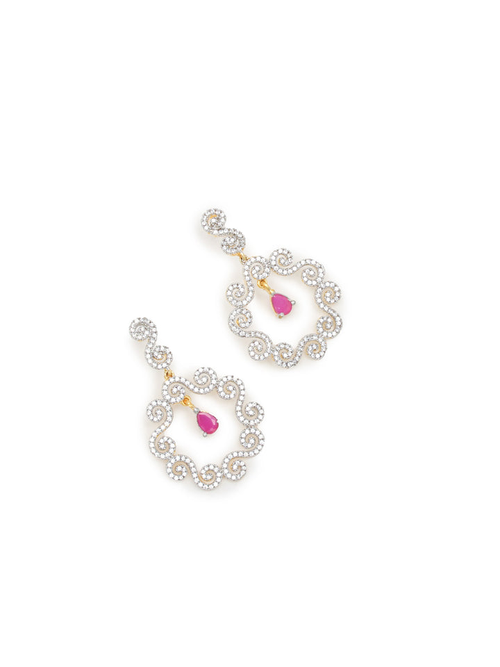 White Stones Drop &amp; Danglers Earrings
