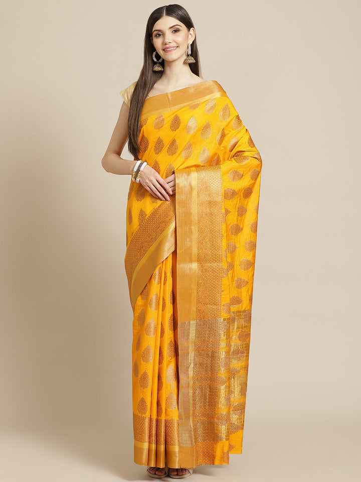 Zari Border Booti Art Handloom Woven Saree