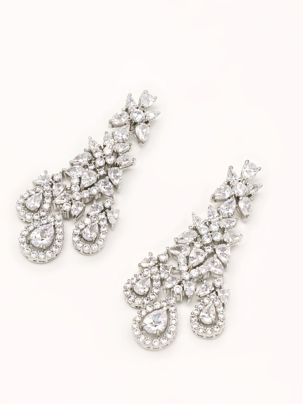 Gold Plated Earrings Embellished With Diamond Stone