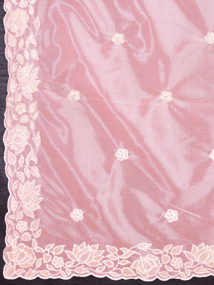 Embroidered Net Saree