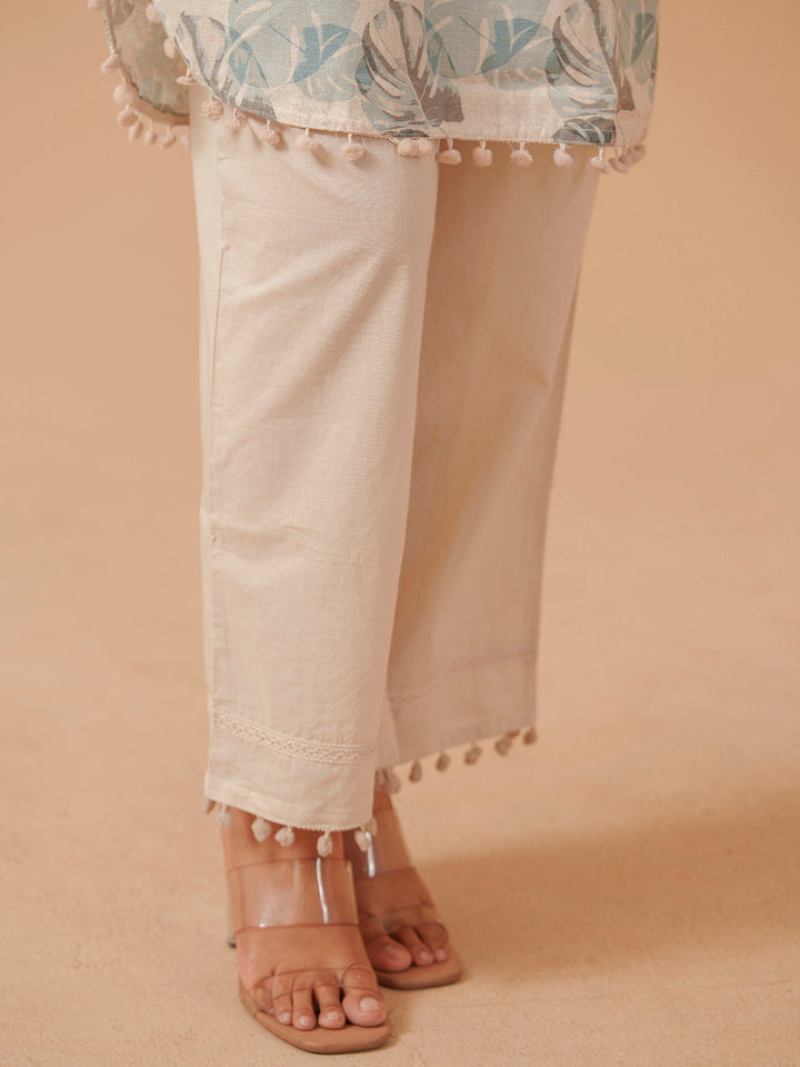 Printed Cotton Blend Kurta With Pants