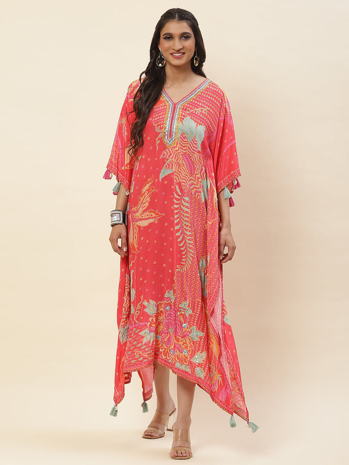 Floral Printed Crepe Kurta