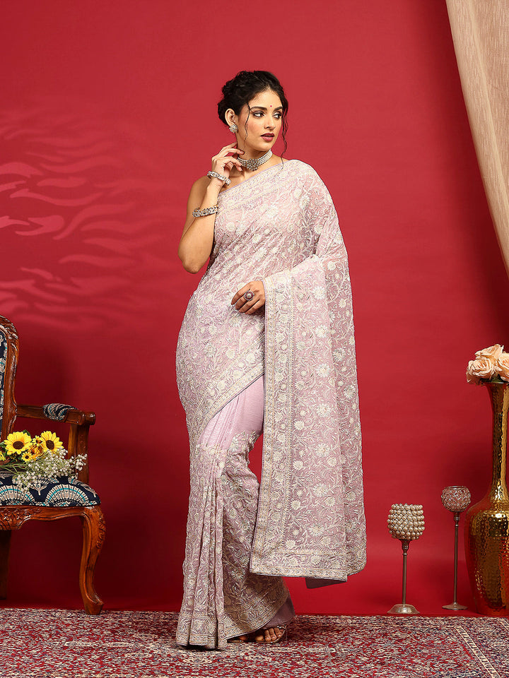 Embroidered Georgette Saree