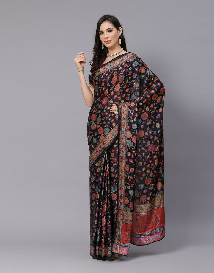 Digital Floral Satin Printed Saree