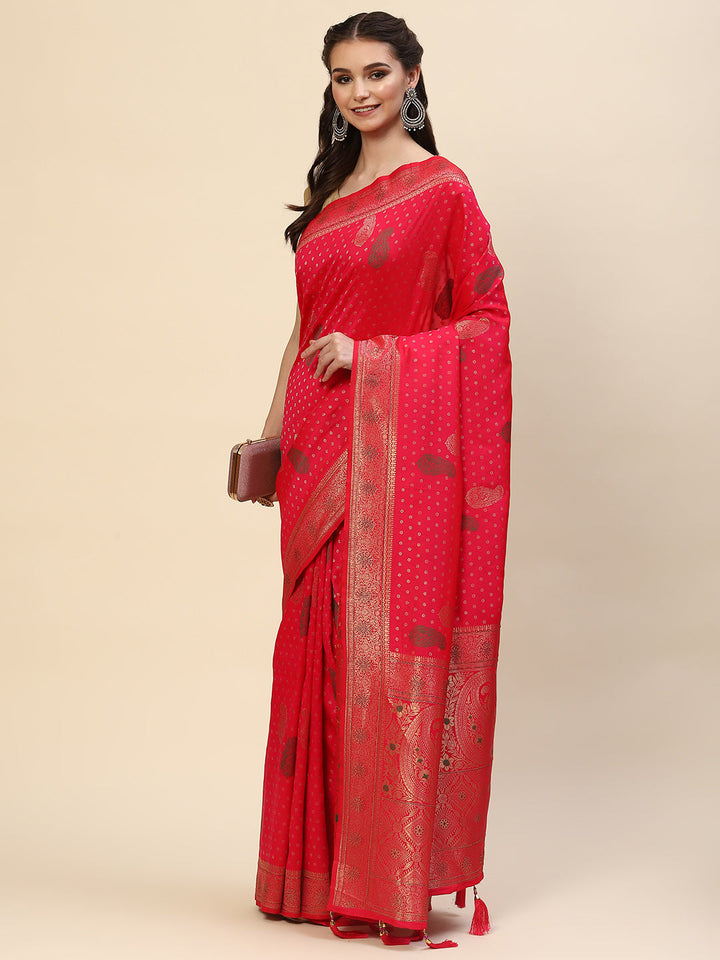 Zari Jaal Handloom Woven Saree