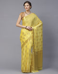 Art Crepe Saree with Zari Booti Border