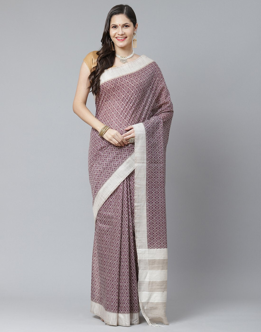 Abstract Cotton Print Saree